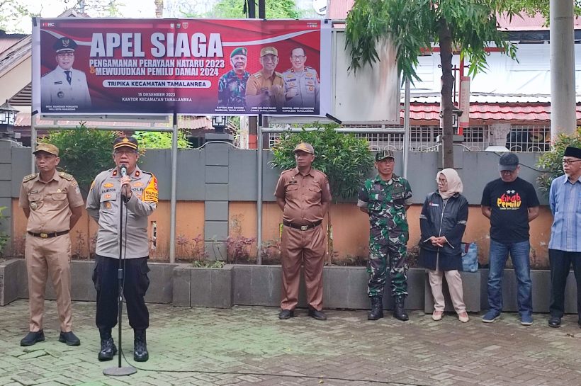 Kapolsek Tamalanrea Hadiri Apel Siaga Tripika Tamalanrea dalam Rangka Pengamanan Perayaan Nataru dan Mewujudkan Pemilu Damai 2024