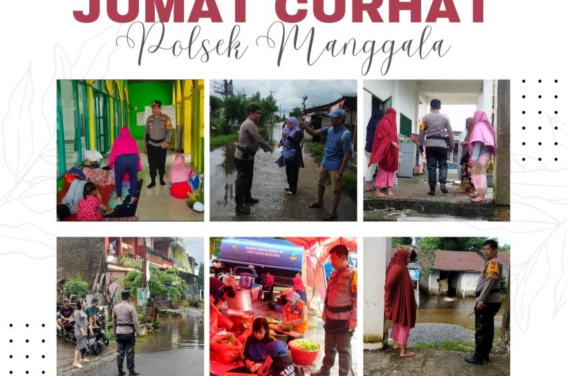 Jumat Curhat Kapolsek Manggala Sambangi Warga di Posko Pengungsian dan Titik genangan Air.