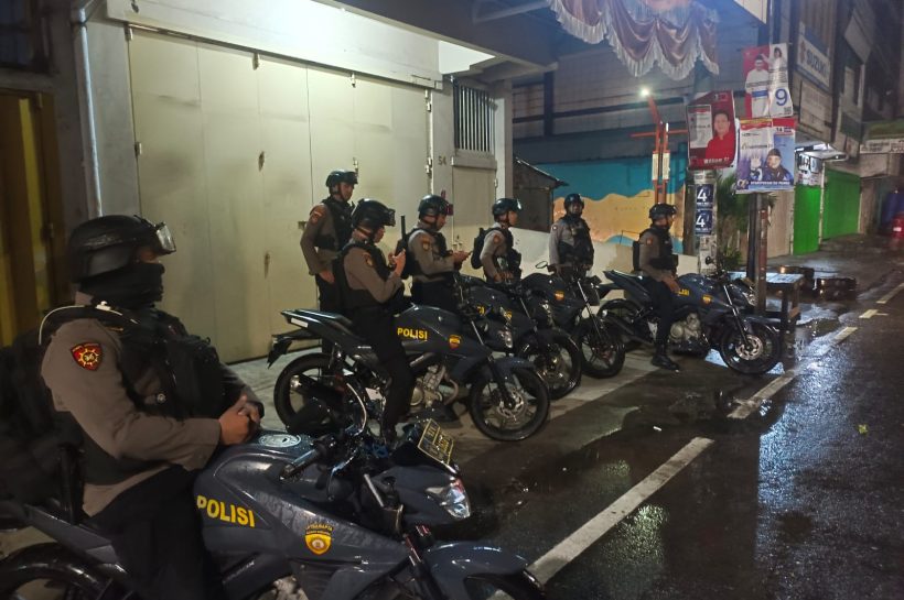 Samapta Polrestabes Makassar Patroli Malam Harkamtibmas Amankan 3 Sepeda Motor