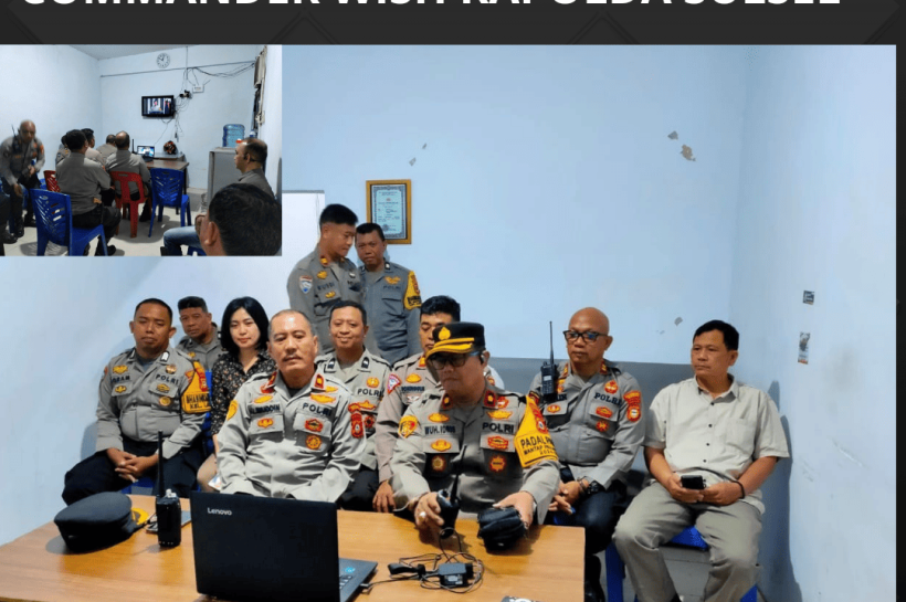 Polsek Bontoala Ikuti Arahan Commander Wish Kapolda Sulsel Melalui Zoom Meeting