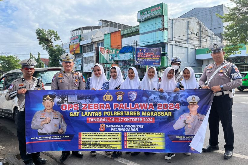 Hari Ke-4 Operasi Zebra Pallawa 2024, Polrestabes Makassar Edukasi Pengendara Kalangan Pelajar