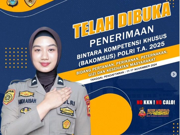 Dibuka Penerimaan Bintara Kompetensi Khusus Polri T.A 2025, Pertanian, Perikanan, Peternakan, Gizi, dan Kesehatan Masyarakat