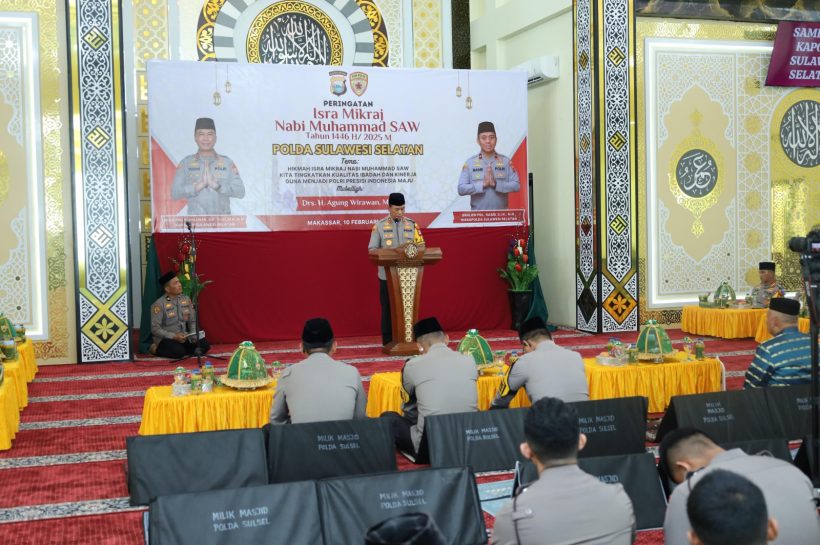 Polda Sulsel Gelar Peringatan Isra Miraj Nabi Besar Muhammad SAW Tahun 1446 H/ 2025 M