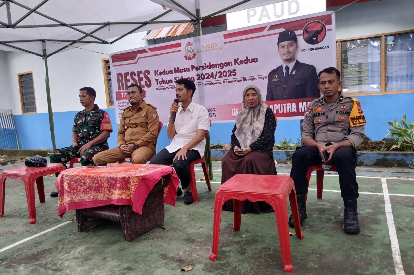Bhabinkamtibmas Untia Menghadiri Kegiatan Reses Dr Udin Malik saputra Anggota DPRD Kota Makassar