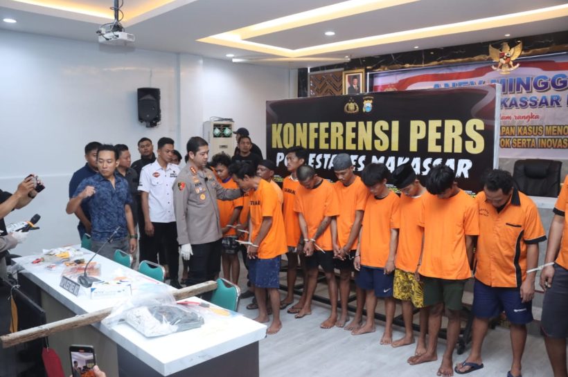 Polrestabes Makassar Amankan Puluhan Barang Bukti dan Belasan Tersangka dalam Sepekan