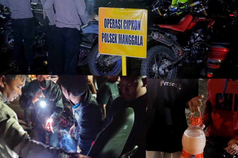 Polsek Manggala Amankan Puluhan Motor Knalpot Brong dalam Operasi Cipta Kondisi Malam Minggu