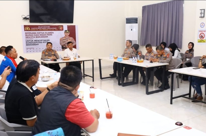 Cegah Konflik Aksi Unjuk Rasa, Kapolrestabes Makassar Gandeng Buruh dan Media Bangun Sinergi